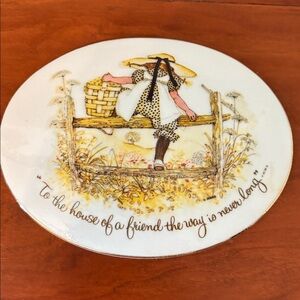 Vintage Holly Hobbie Porcelain Plaque - 6”x 5”